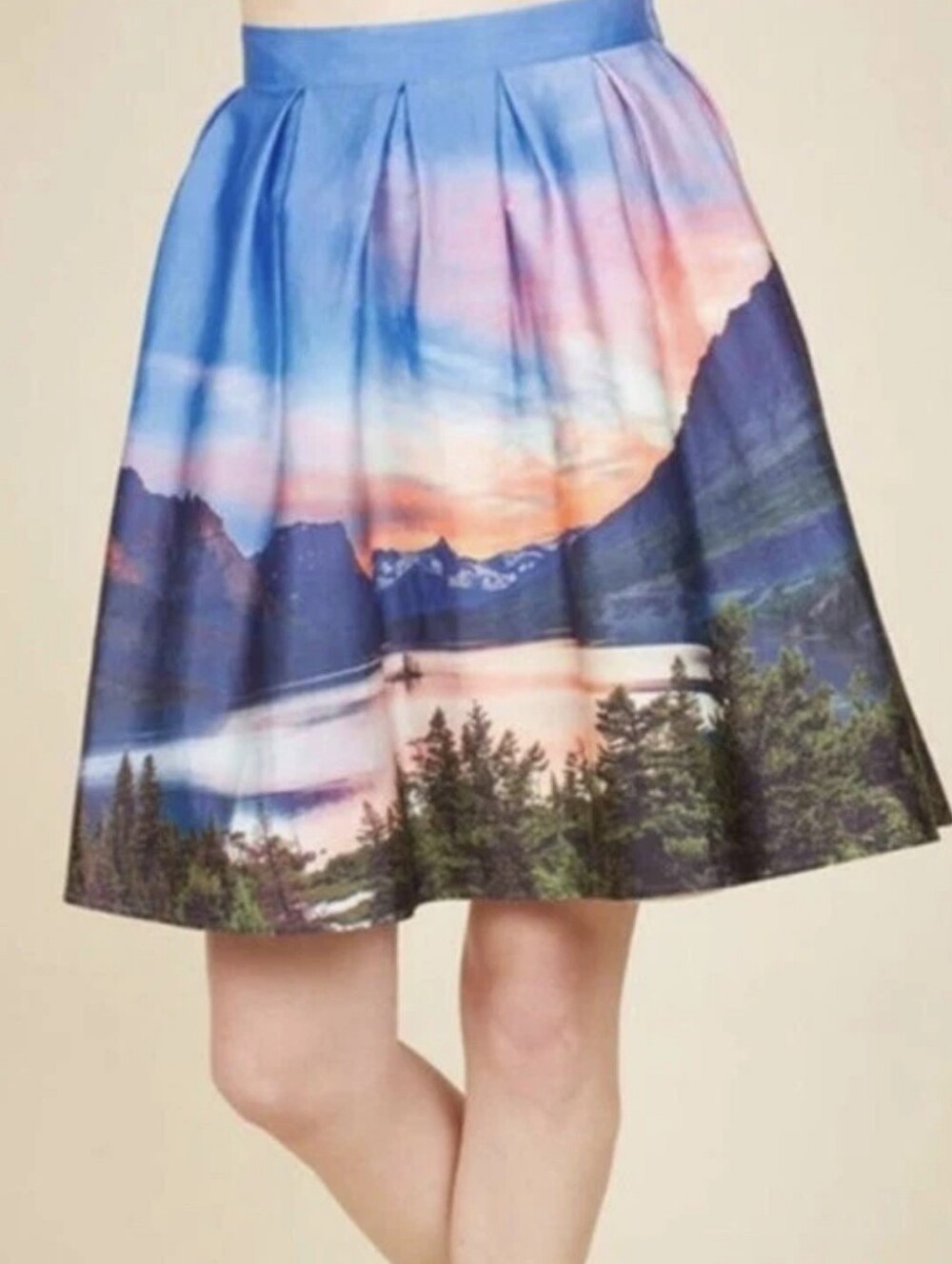 🌼B2G1🌼 Modcloth Scenic Sunset Circle Skater Skirt in Blue and Pink